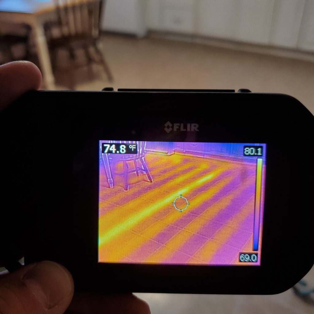 hydronic floor heat thermal image