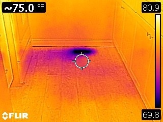 hvac supply register covered with flooring thermal image