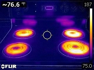 thermal image of electric stove top