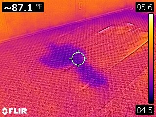 thermal image of water on floor