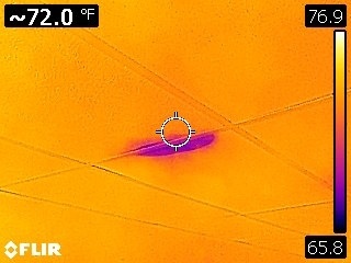 thermal image of a plumbing fixture leak