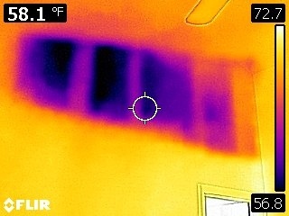 thermal image insulation missing vaulted ceiling wall
